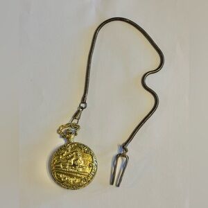 Vintage Ronica Train theme pocket watch